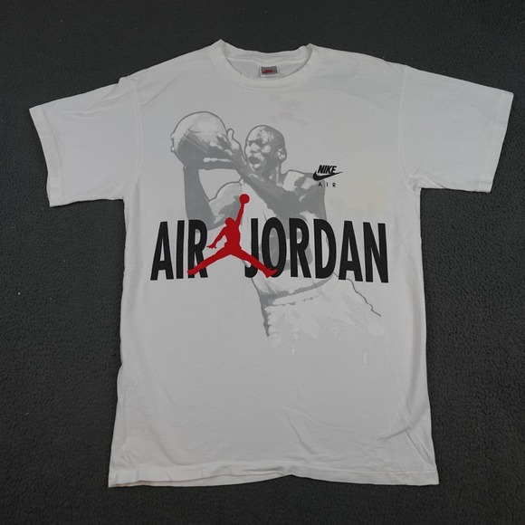 Vintage Nike Air Jordan Shirt Mens Large White Hare Jordan Bugs Bunny USA 1991